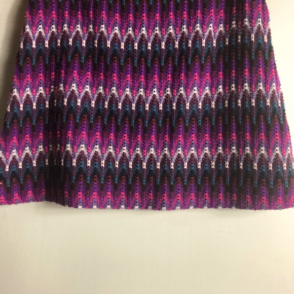 FREE PEOPLE Mini skirt purple & pink CHEVRON print - Picture 9 of 10